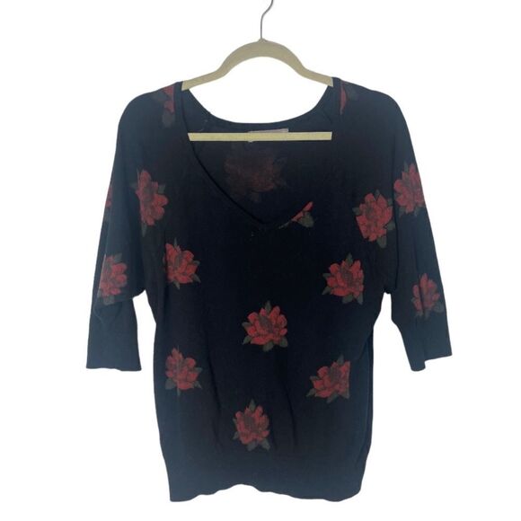 Zara SZ M rose printed sweater - Picture 1 of 4